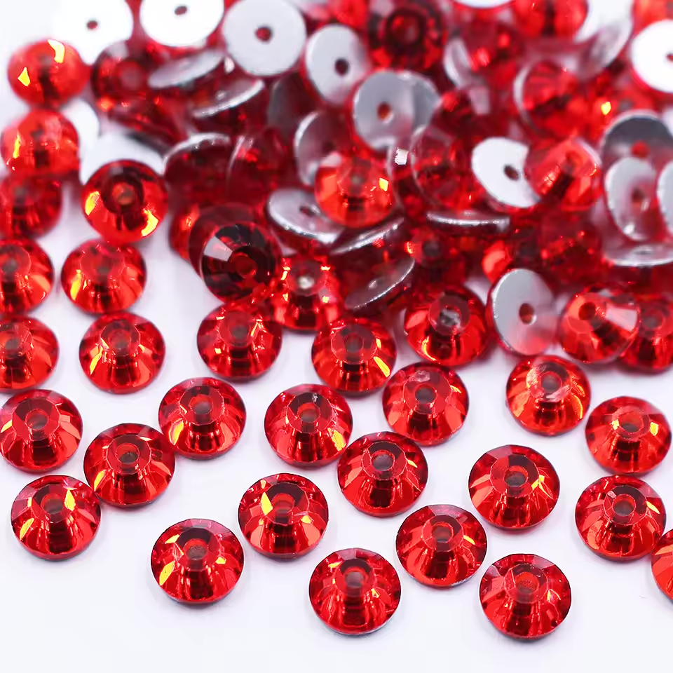 RED COLOR CENTER HOLE BETAKI / RHINESTONE