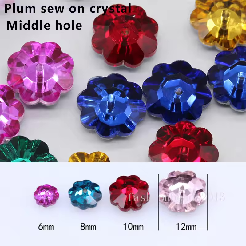 AB COLOR CENTER HOLE CRSYTAL FLOWER