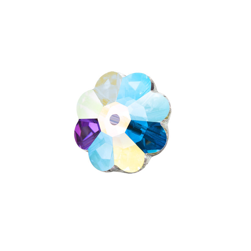 AB COLOR CENTER HOLE CRSYTAL FLOWER