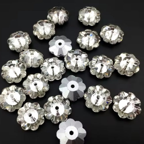 WHITE COLOR CENTER HOLE CRSYTAL FLOWER