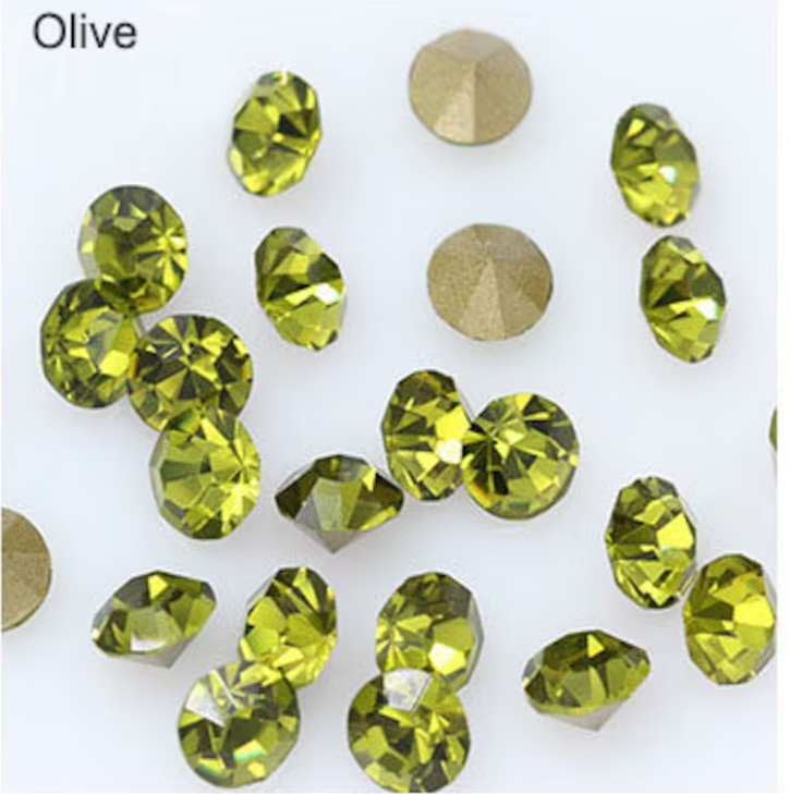 Olive Color Chatons / Rhinestone
