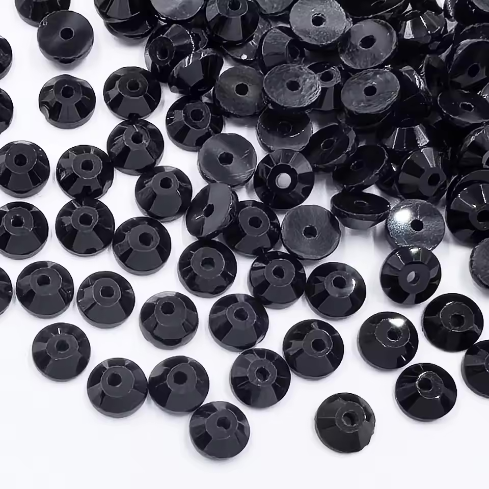 BLACK COLOR CENTER HOLE BETAKI / RHINESTONE