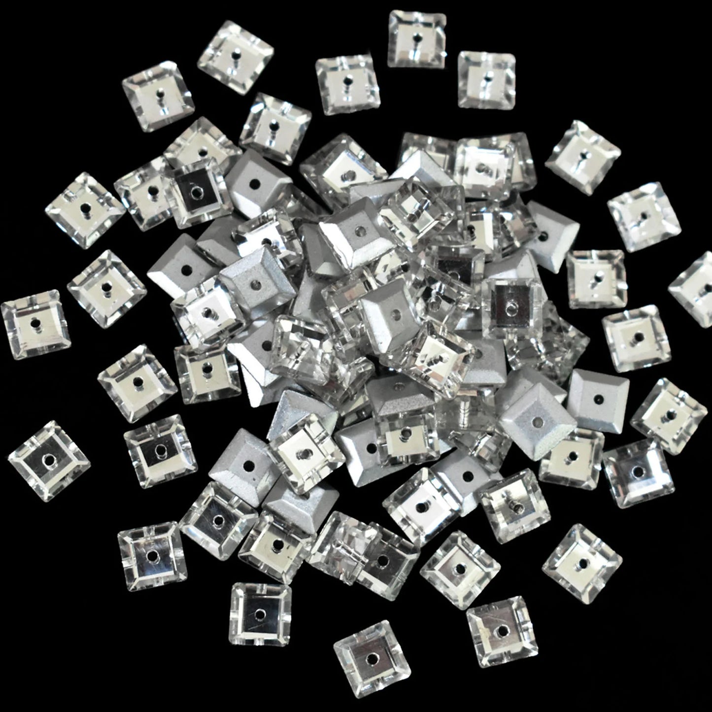 WHITE COLOR CENTER HOLE CRSYTAL SQUARE