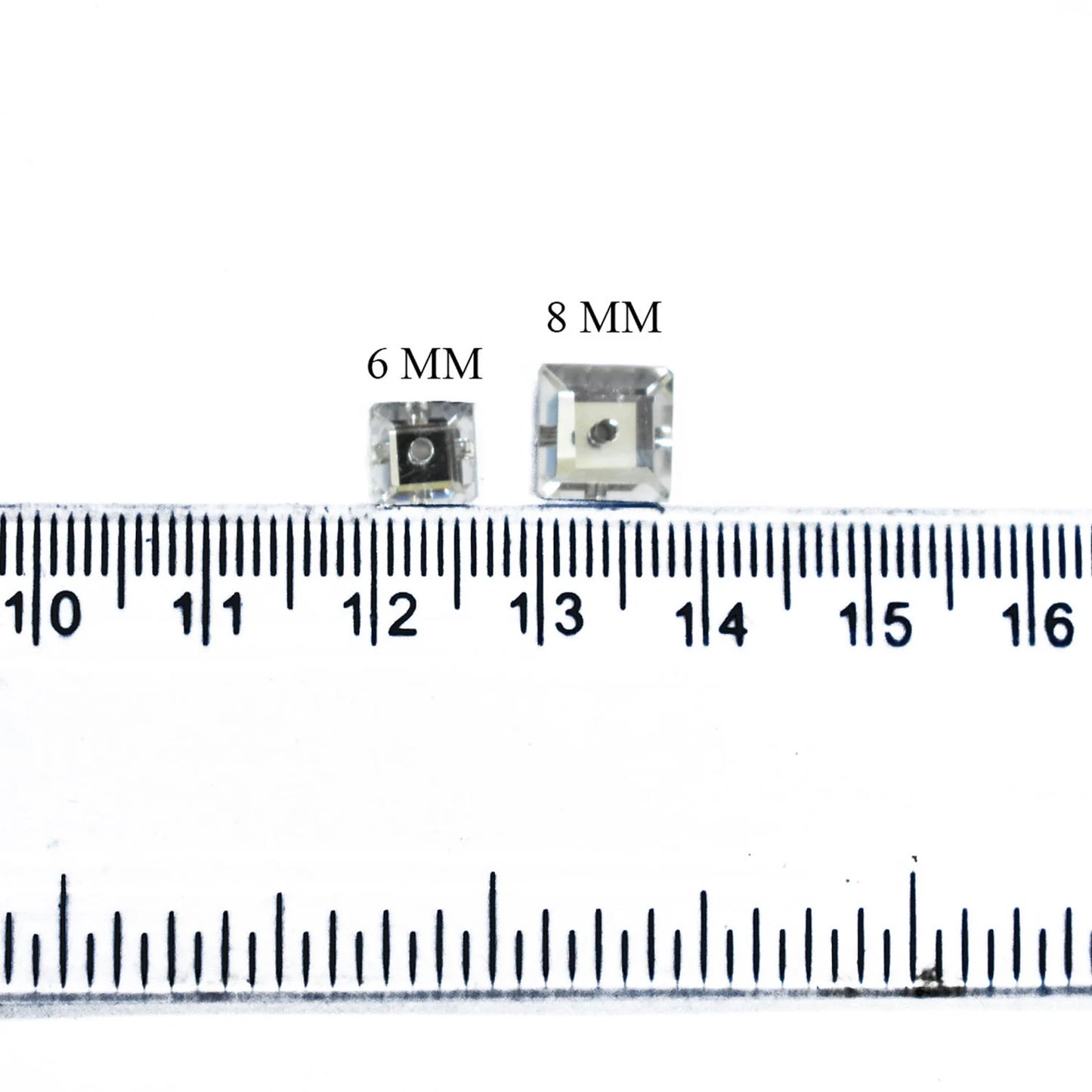 WHITE COLOR CENTER HOLE CRSYTAL SQUARE