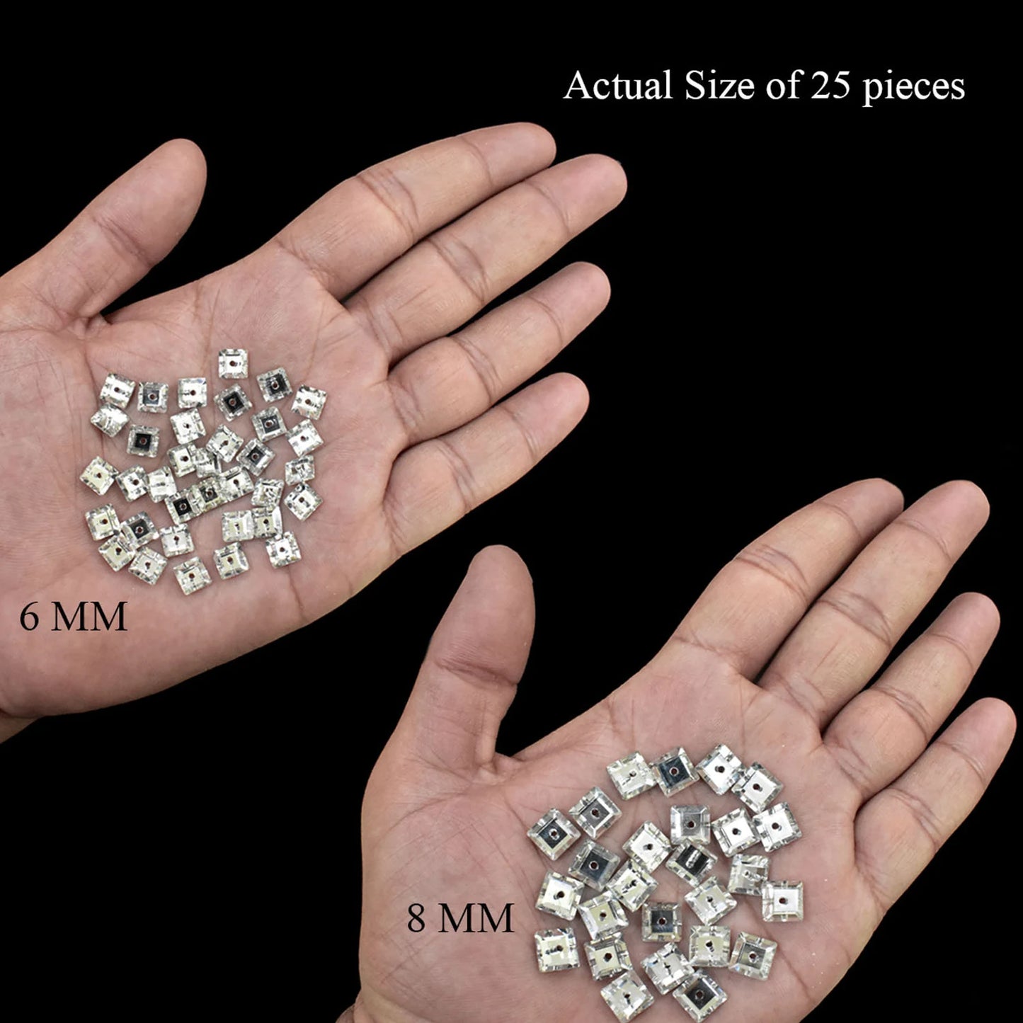 WHITE COLOR CENTER HOLE CRSYTAL SQUARE