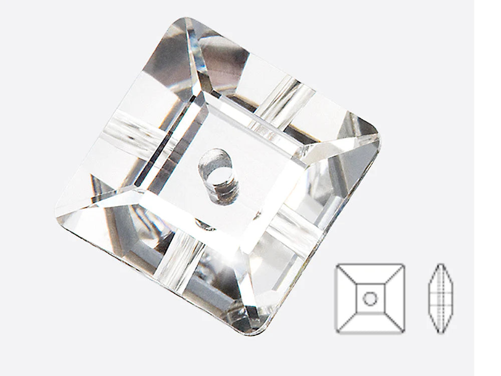 WHITE COLOR CENTER HOLE CRSYTAL SQUARE