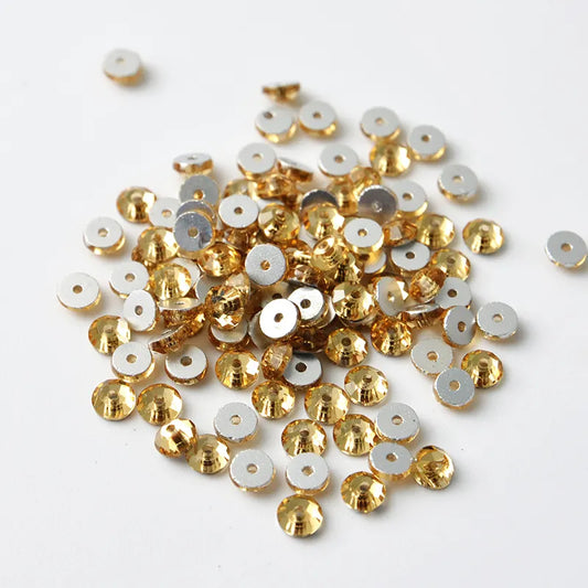 GOLDEN COLOR CENTER HOLE BETAKI / RHINESTONE