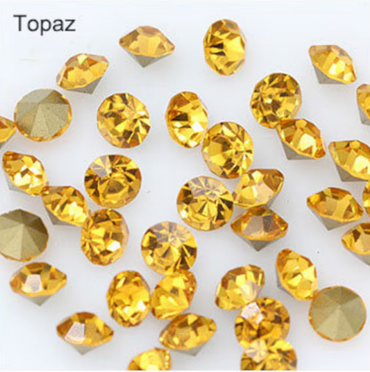 Golden Color Chatons / Rhinestone